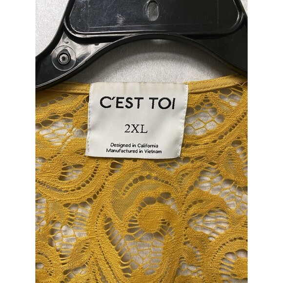 C’est Toi Yellow Lace Back Blazer Size 2XL Fits Like 1xL - Picture 4 of 7